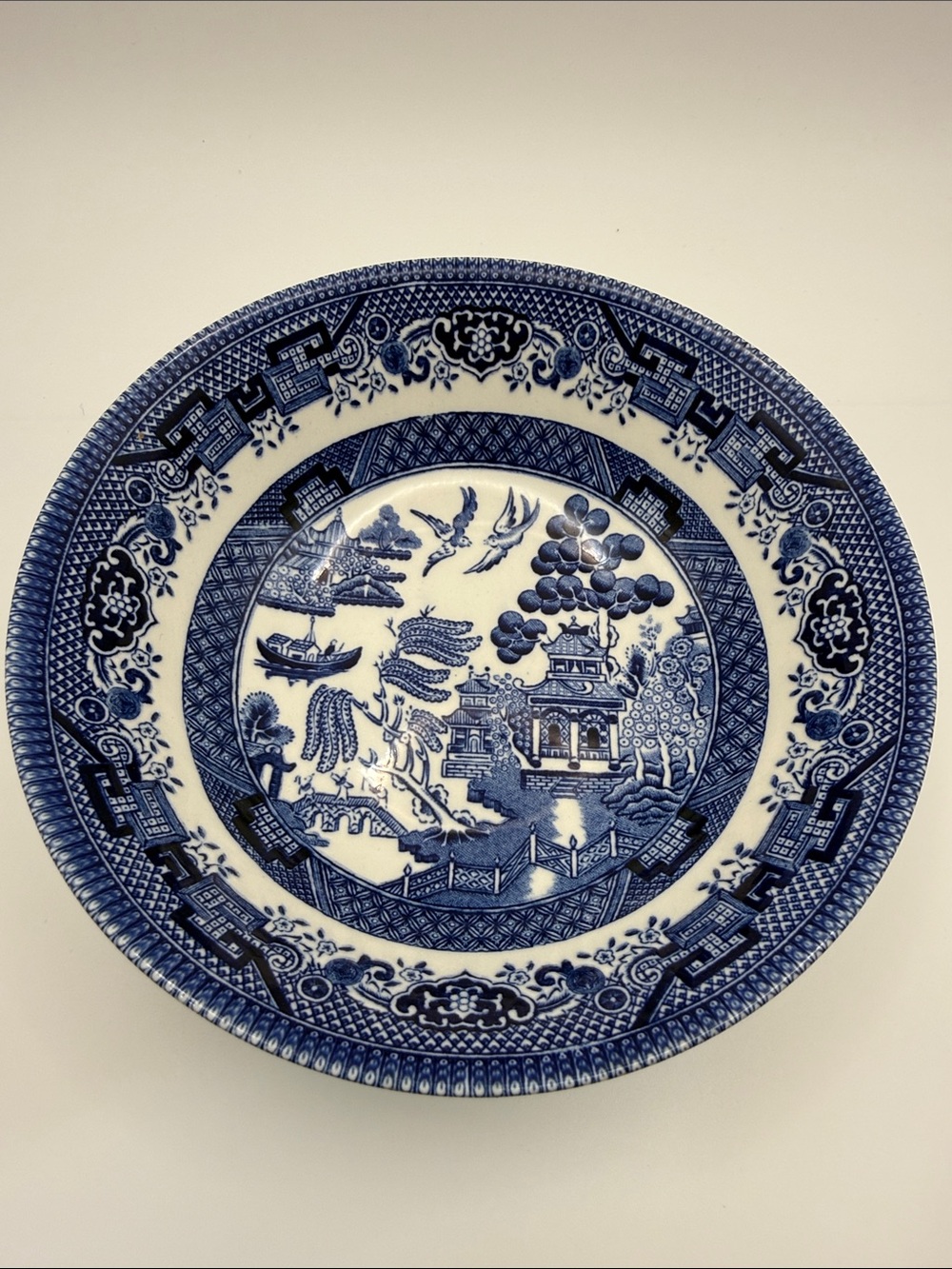 Churchill Blue Willow Pottery Dessert Fruit Bowls Set of 2 Blue White 6” England